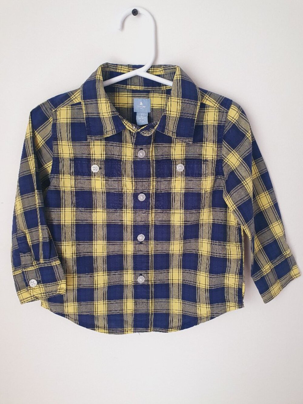 Baby GAP Toddler Boy Plaid Button Down Long Sleeve Shirt - 18-24M